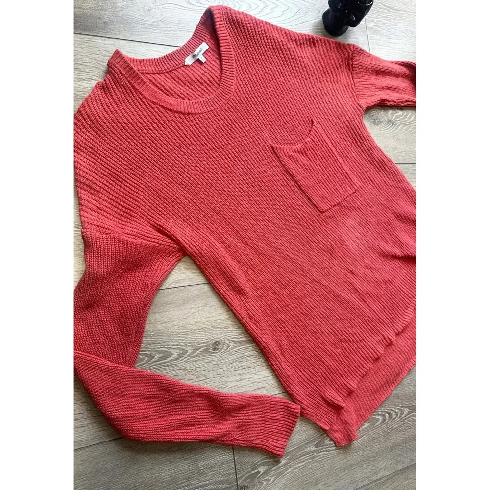 Madewell Women's Orange Crew Neck Sweater - Picture 7 of 8